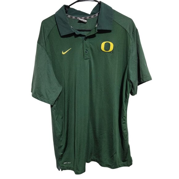 Nike Oregon Ducks Green Polo Shirt Mens Size XL College Football Athletic Wear - Picture 1 of 4